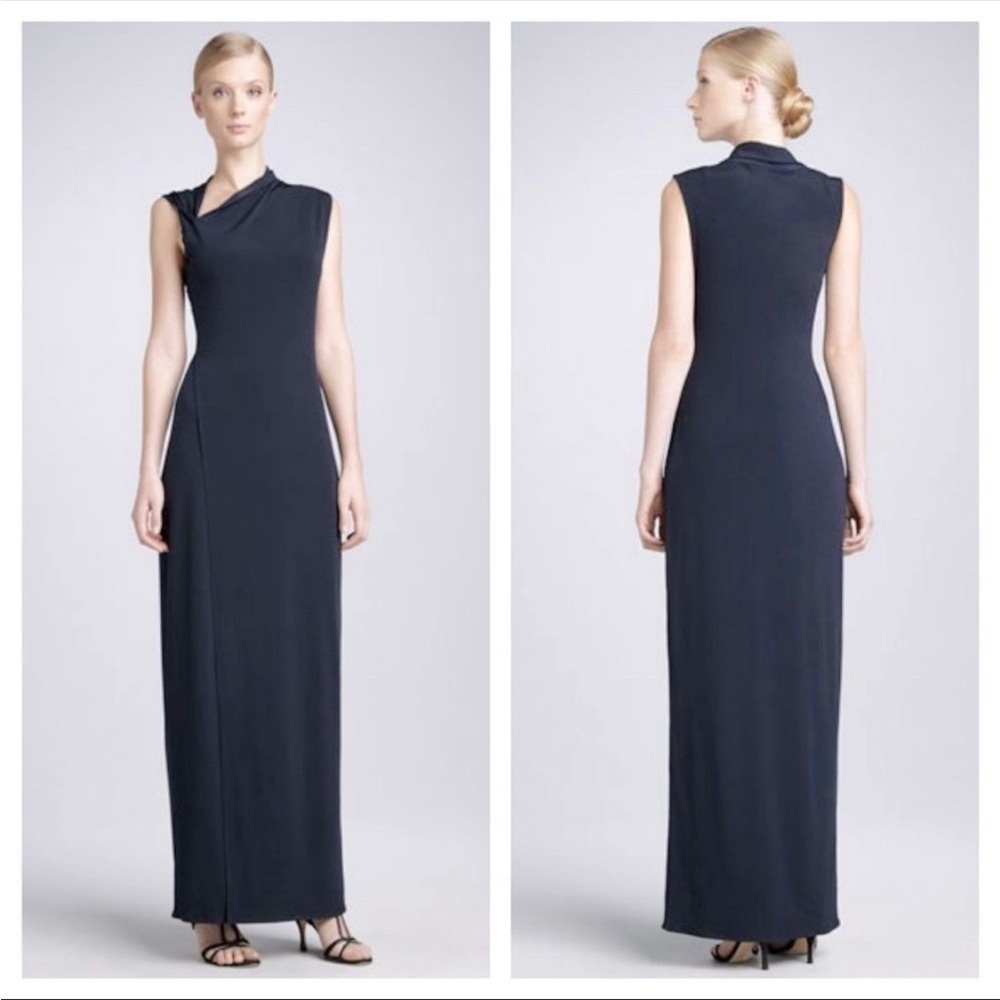 Elie Tahari Jeanie Asymmetric Maxi Dress Blue